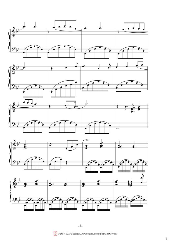 Page 2 of the piano sheet music PDF – Memory Richard Clayderman Piano cover by Richard Clayderman