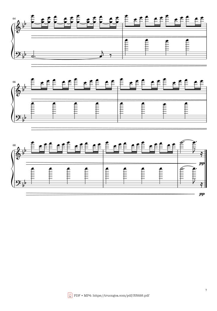 Page 7 of the piano sheet music PDF Piano – The Mandalorian Main Theme Star Wars (Easy) Piano by Ludwig Goransson