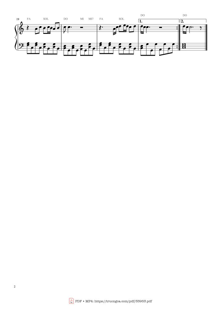 Page 2 of the piano sheet music PDF – Imagine - John Lennon Piano Easy by 