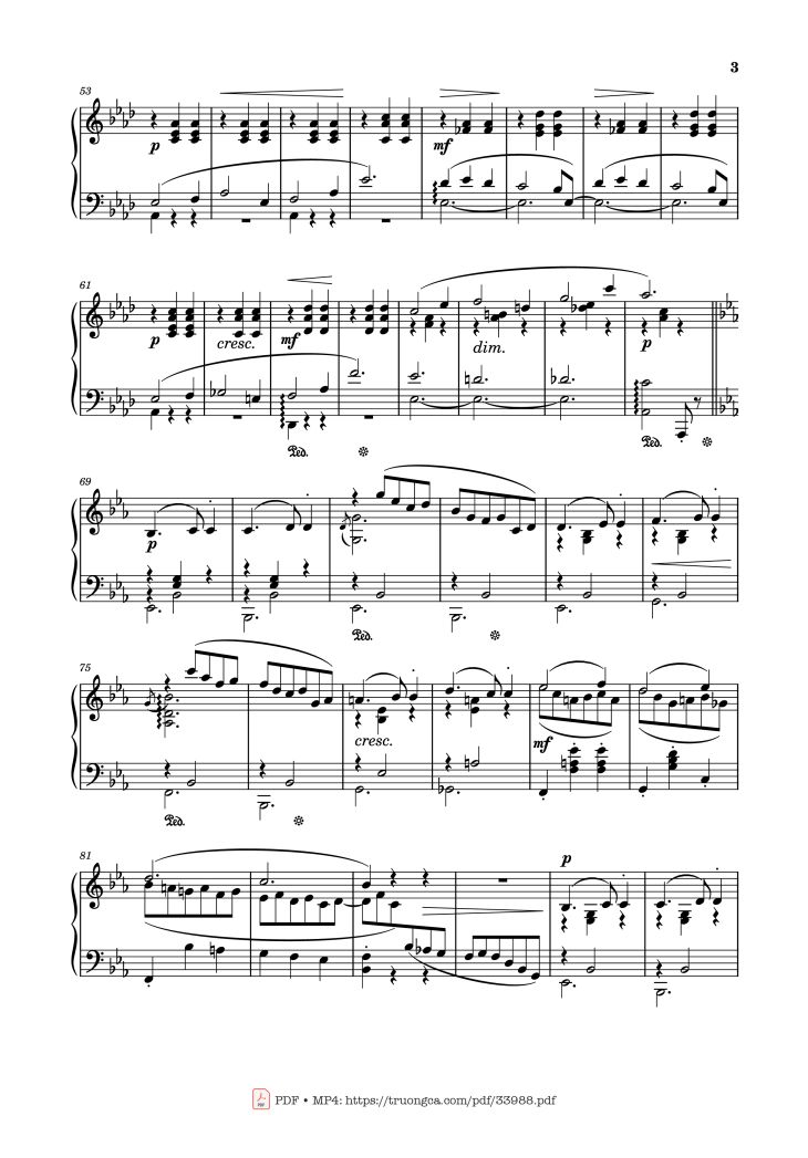 Page 3 of the piano sheet music PDF Piano – Valse Caressante in E♭ Major Piano by Ottorino Respighi