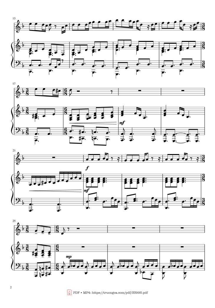 Page 2 of the piano sheet music PDF Piano – Pirates of the Caribbean Piano & Violin by Hans Zimmer