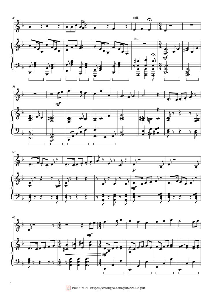 Page 4 of the piano sheet music PDF Piano – Pirates of the Caribbean Piano & Violin by Hans Zimmer