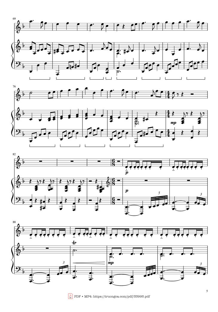 Page 5 of the piano sheet music PDF Piano – Pirates of the Caribbean Piano & Violin by Hans Zimmer