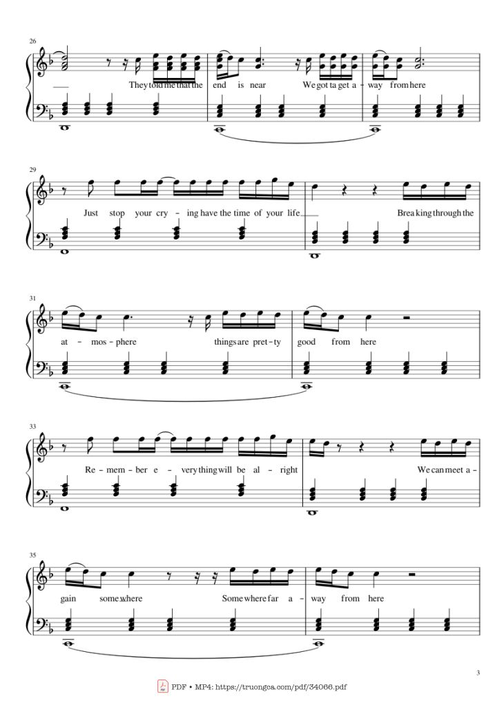 Page 3 of the piano sheet music PDF Piano – Sign Of The Times Piano by Harry Styles