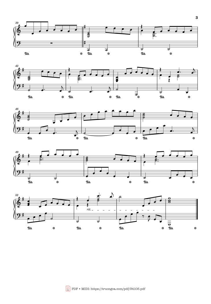 Page 3 of the piano sheet music PDF – The Homecoming Piano by Eloge