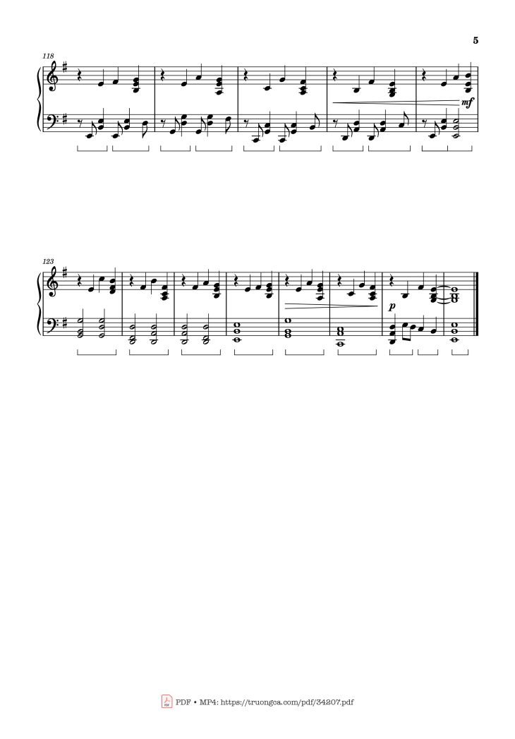 Page 5 of the piano sheet music PDF Piano – Man on the Moon, Piano Medley with Sorry by Car-Is-Ma