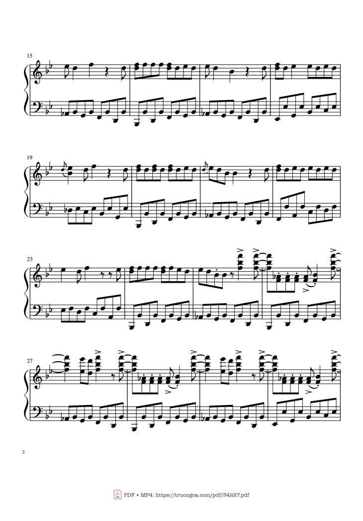 Page 2 of the piano sheet music PDF Guitar Tab – Johnny B. Goode Rock 