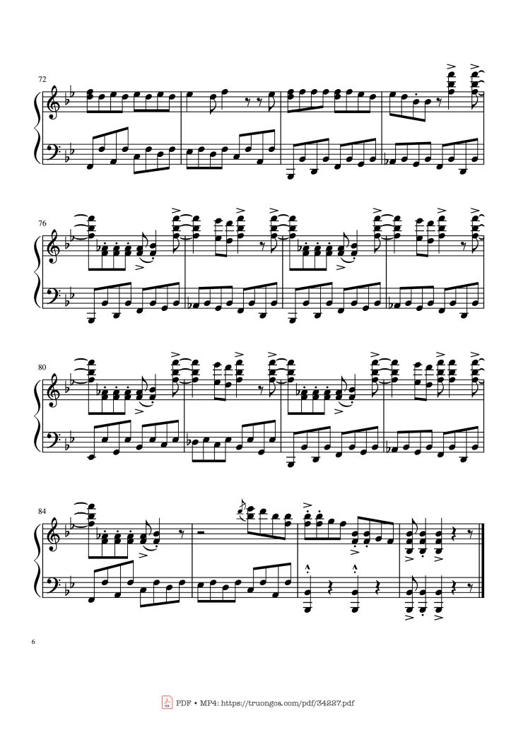 Page 6 of the piano sheet music PDF Guitar Tab – Johnny B. Goode Rock 