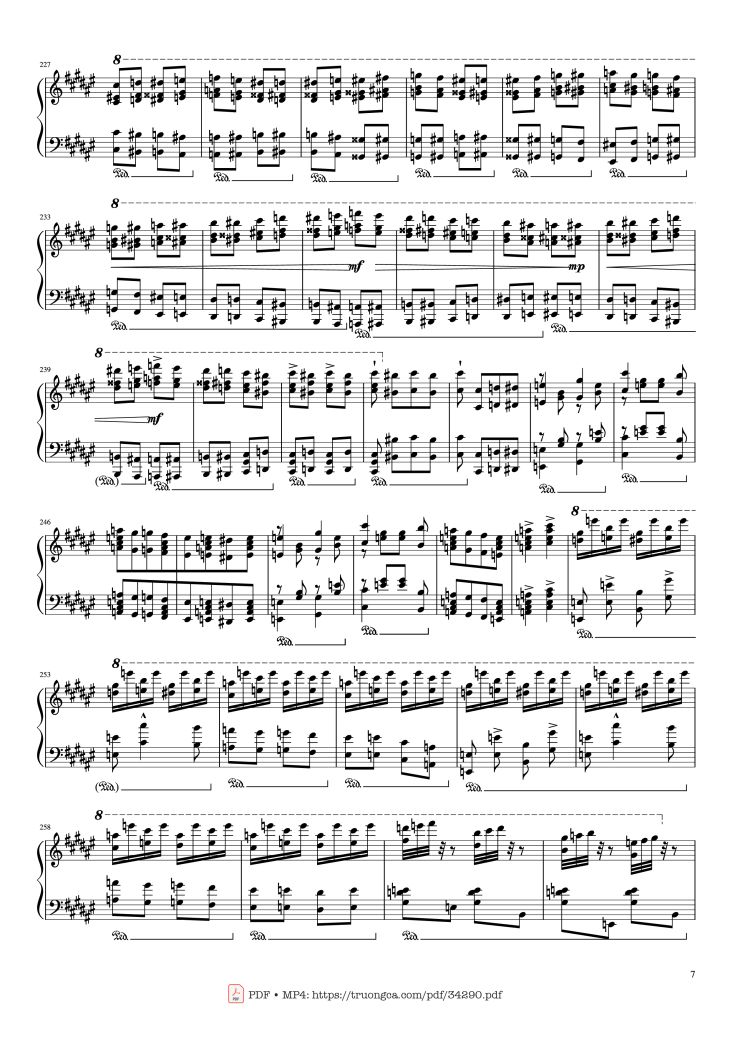 Page 7 of the piano sheet music PDF Piano – Hungarian Rhapsody No. 2 Friska Piano by Franz Liszt