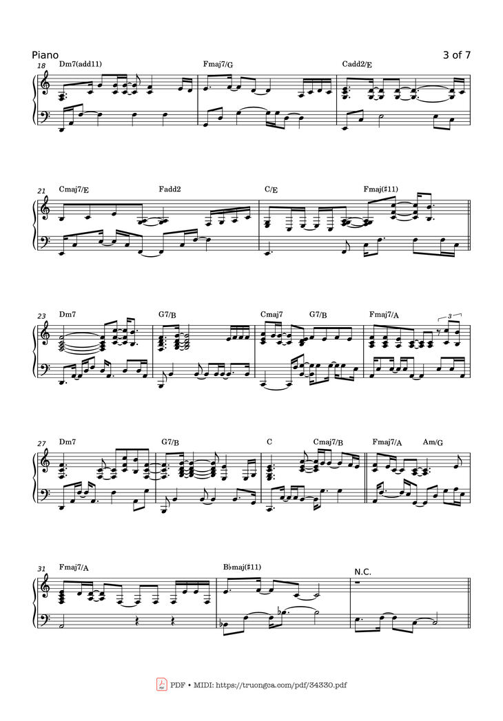 Page 3 of the piano sheet music PDF Piano – GRAVITY Piano by SARA BAREILLES