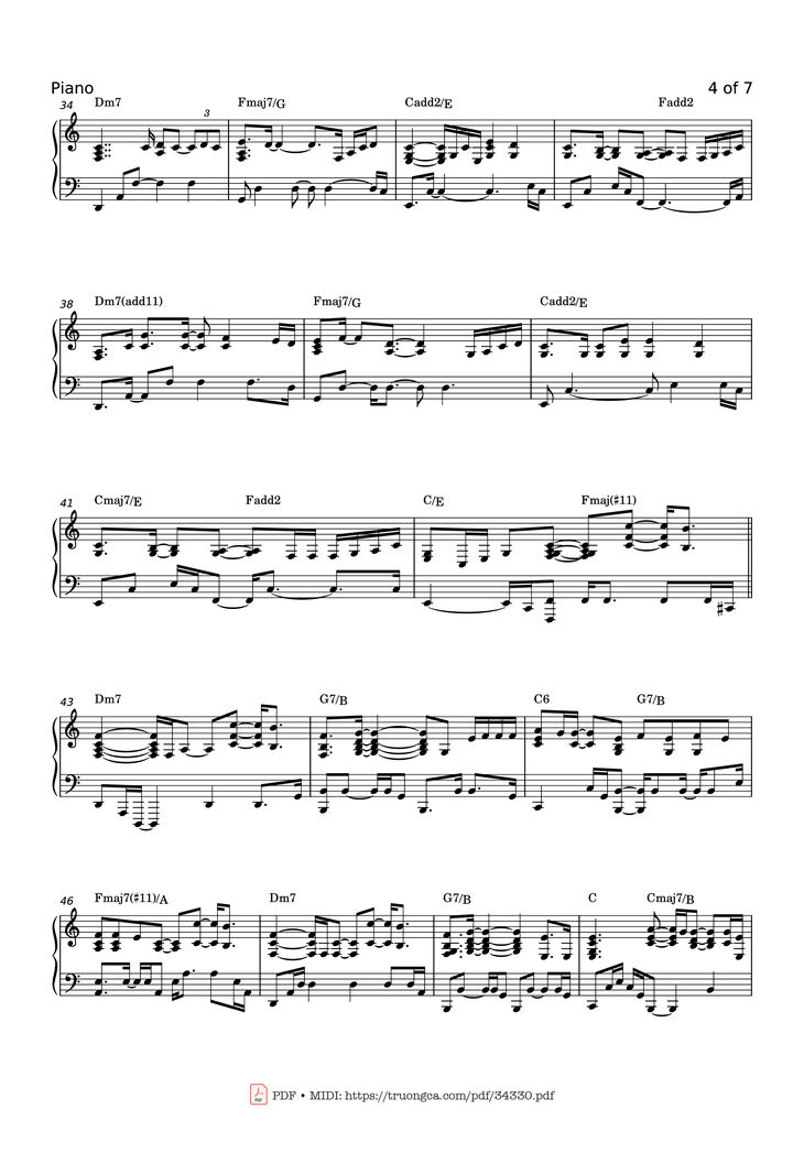 Page 4 of the piano sheet music PDF Piano – GRAVITY Piano by SARA BAREILLES