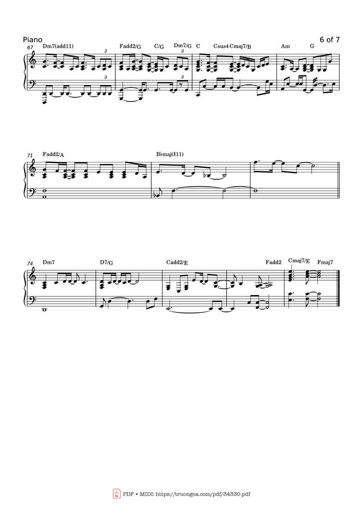 Page 6 of the piano sheet music PDF Piano – GRAVITY Piano by SARA BAREILLES