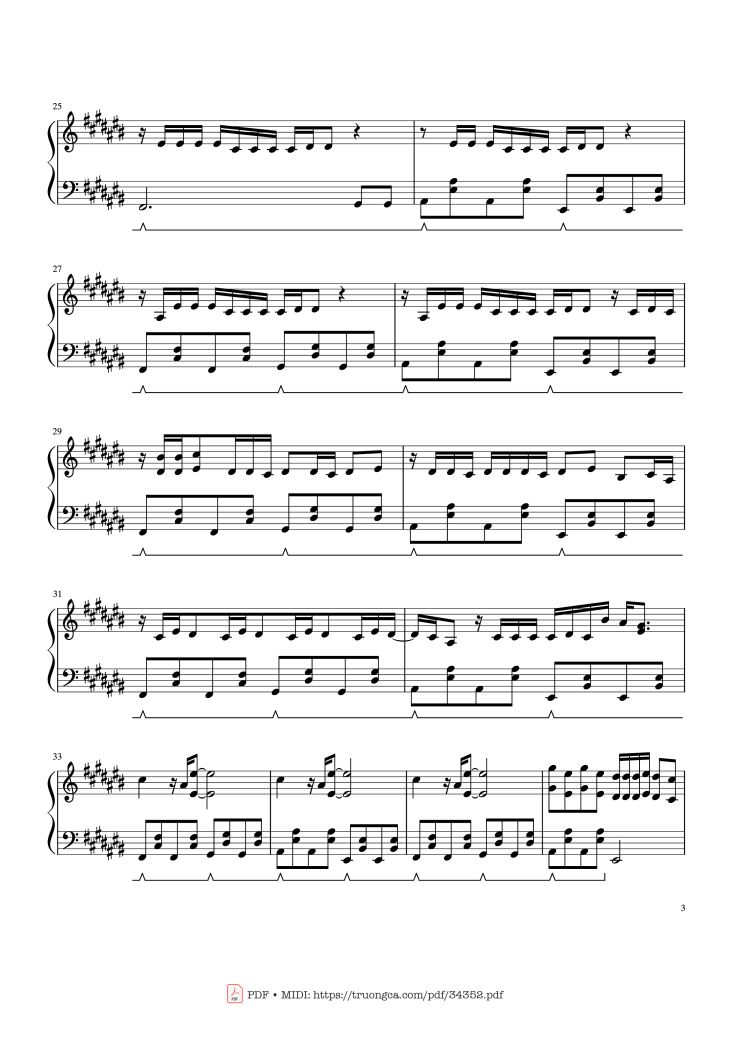 Page 3 of the piano sheet music PDF – Stay - Justin Bieber Piano by The Kid LAROI, Justin Bieber