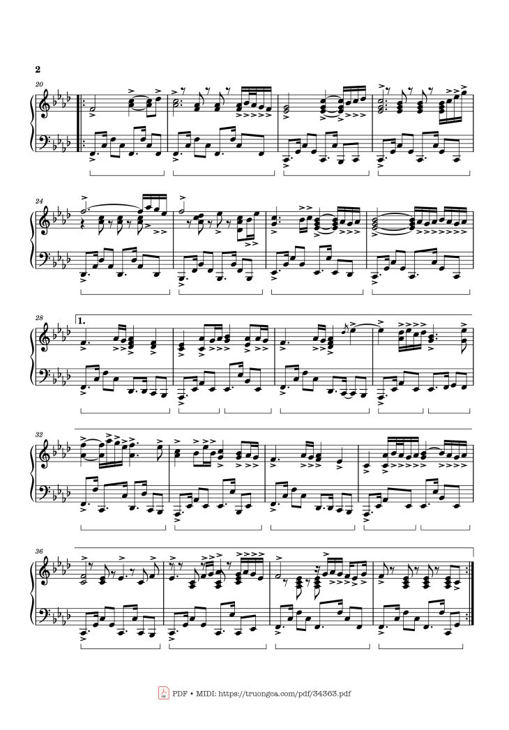 Page 2 of the piano sheet music PDF Piano – Playing By Heart Piano by YANNI