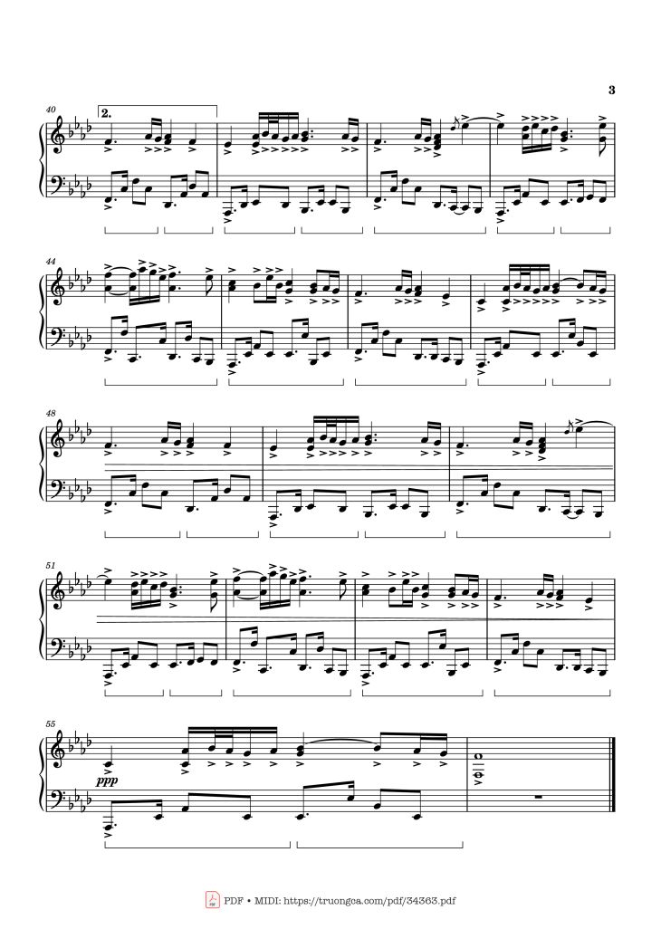 Page 3 of the piano sheet music PDF Piano – Playing By Heart Piano by YANNI