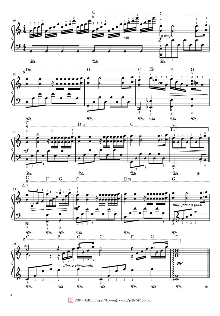 Page 2 of the piano sheet music PDF Piano – Ballade pour Adeline Piano by Paul de Senneville