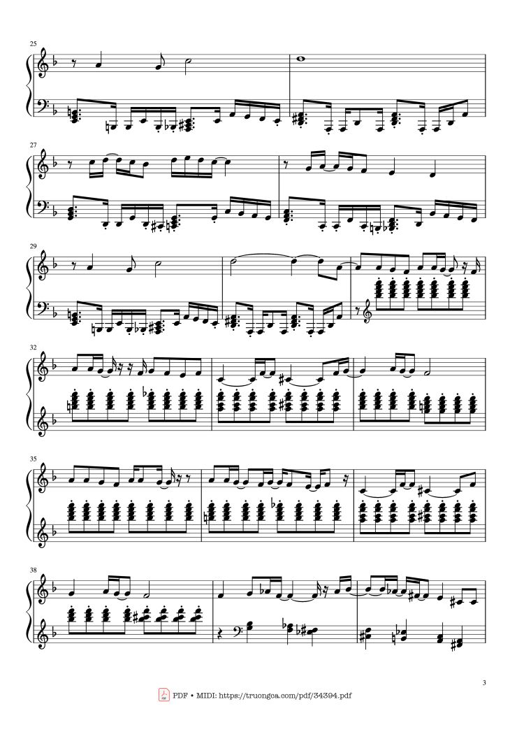 Page 3 of the piano sheet music PDF – Homage Piano by Mild High Club