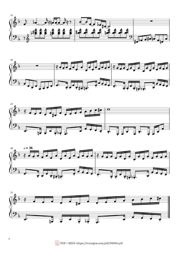 Page 4 of the piano sheet music PDF – Homage Piano by Mild High Club