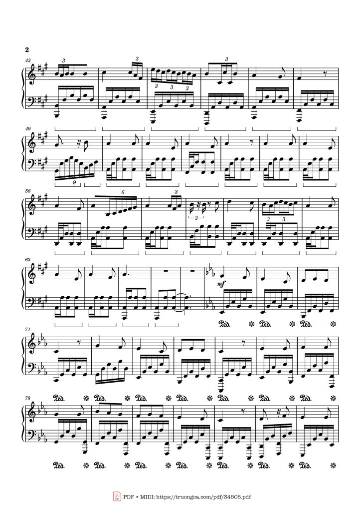 Page 2 of the piano sheet music PDF Piano – We Three Kings Piano Easy by John Henry Hopkins