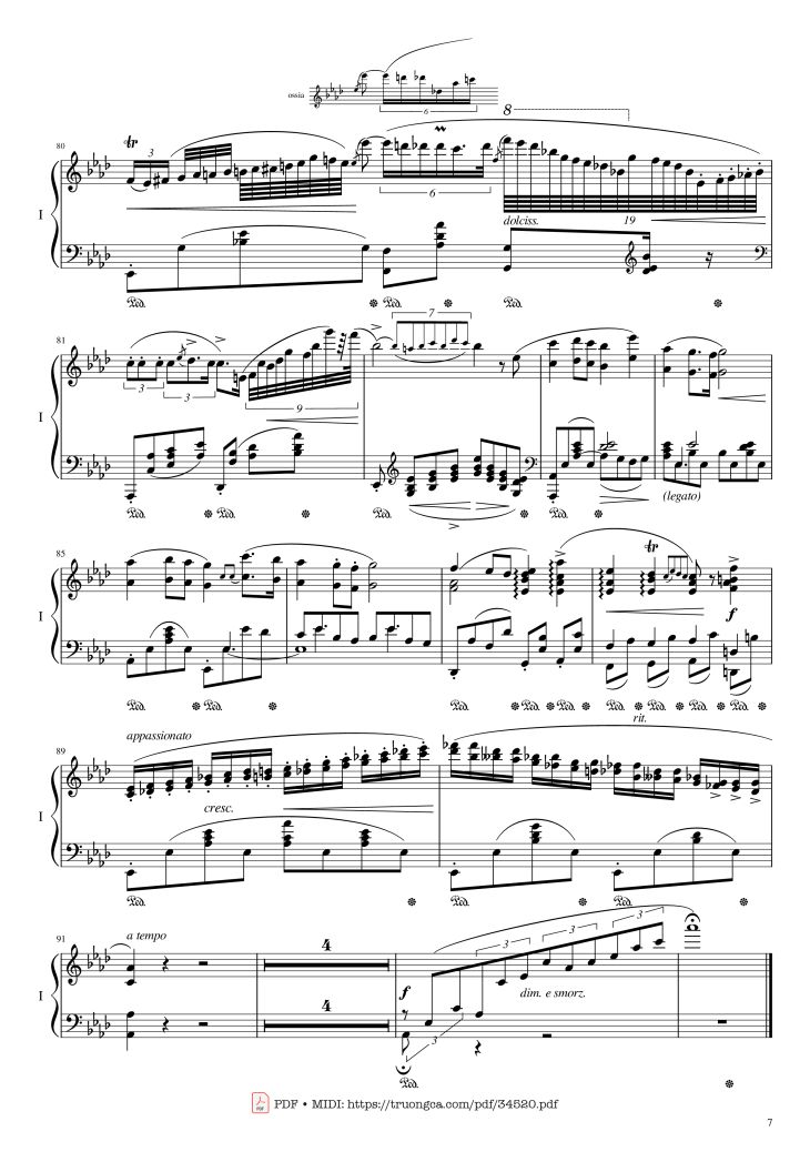 Page 7 of the piano sheet music PDF Piano – Chopin Concerto No.2, Op.21, Larghetto by Frédéric Chopin