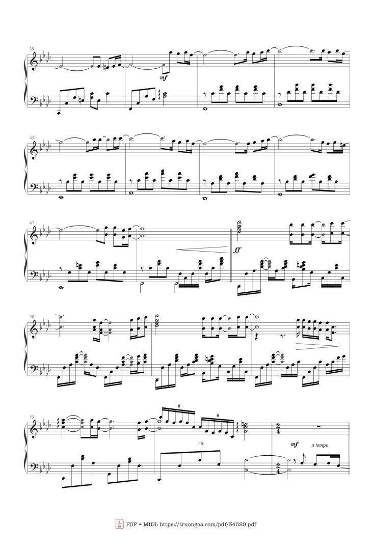 Page 3 of the piano sheet music PDF – Magic boulevard Piano by François Feldman