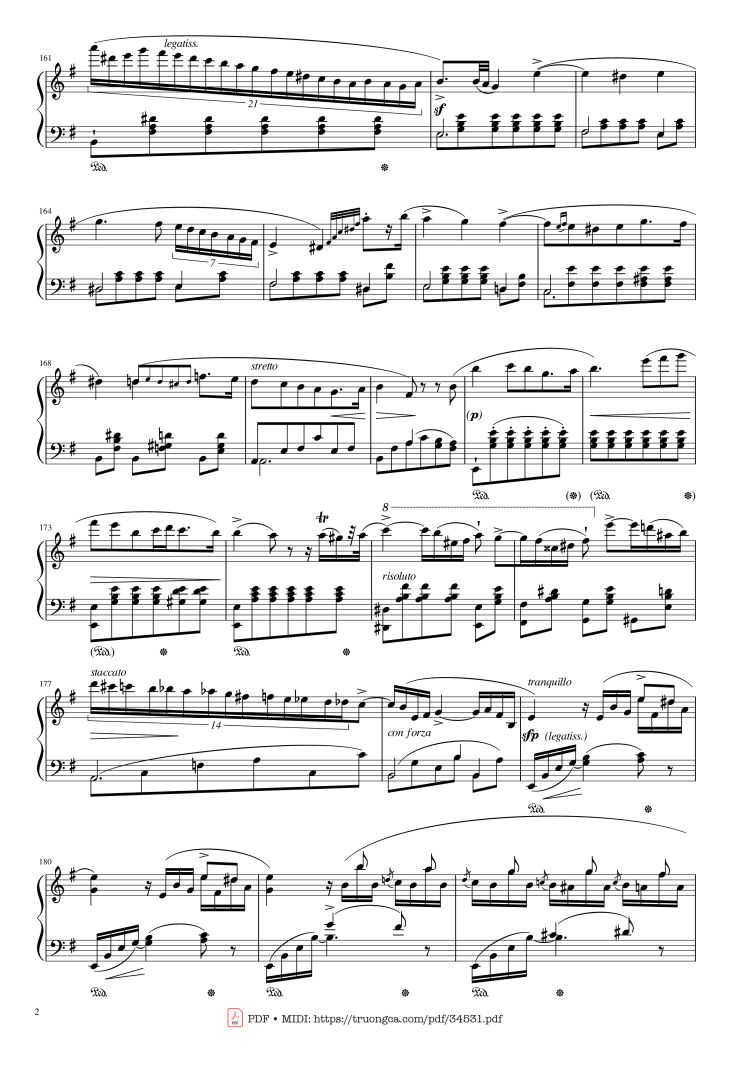 Page 2 of the piano sheet music PDF Piano – Chopin Concerto No.1, Op.11, Allegro Maestoso Piano by Frédéric Chopin