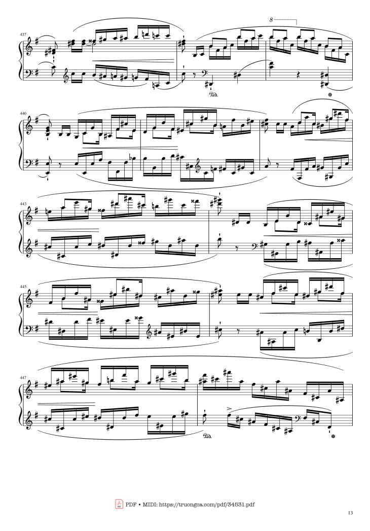 Page 13 of the piano sheet music PDF Piano – Chopin Concerto No.1, Op.11, Allegro Maestoso Piano by Frédéric Chopin