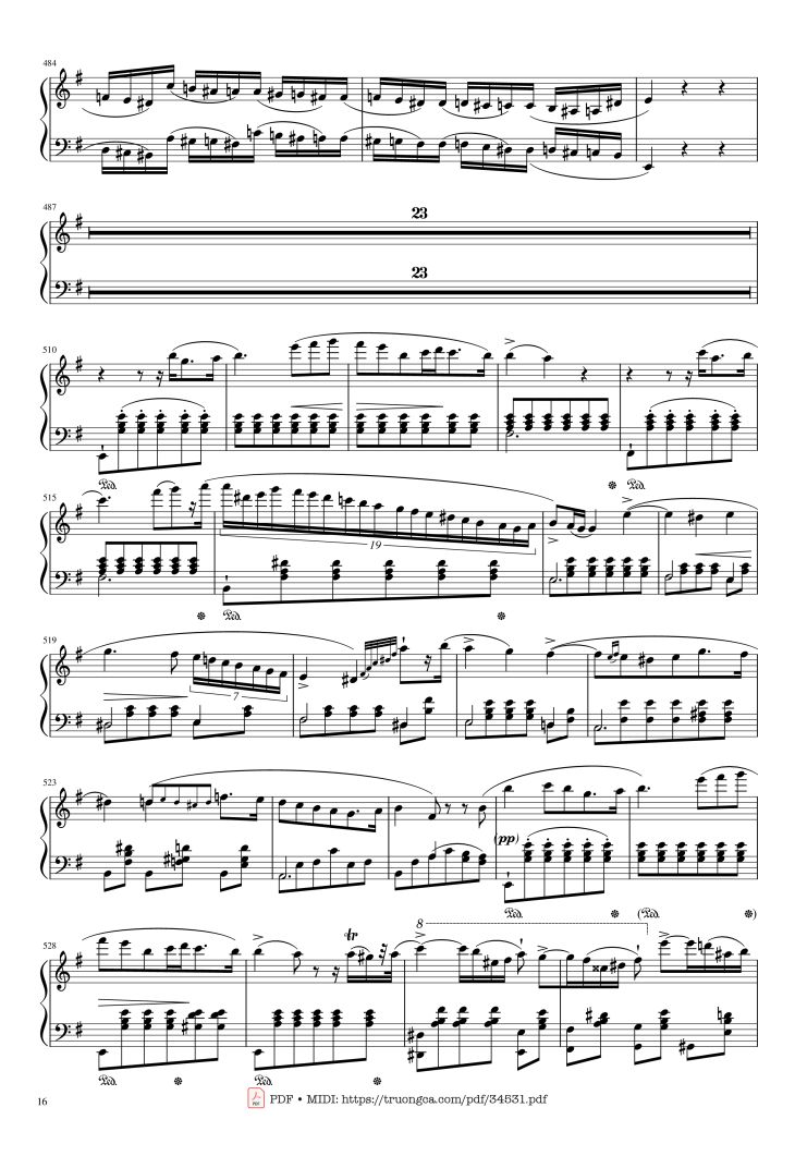 Page 16 of the piano sheet music PDF Piano – Chopin Concerto No.1, Op.11, Allegro Maestoso Piano by Frédéric Chopin