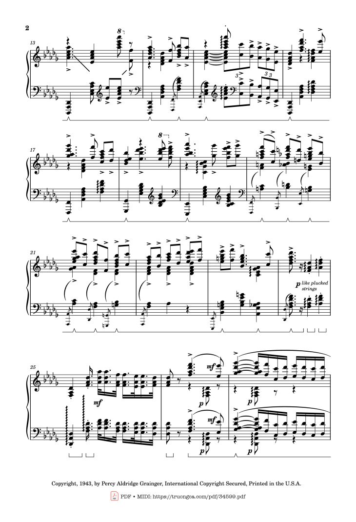 Page 2 of the piano sheet music PDF Piano – Tchaikovsky