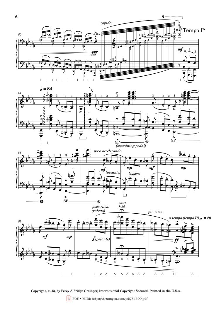 Page 6 of the piano sheet music PDF Piano – Tchaikovsky