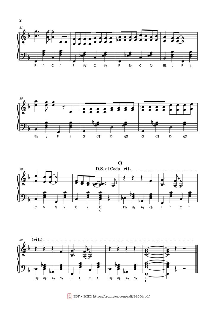 Page 2 of the piano sheet music PDF Piano – Something Stupid Piano by Carson Parks