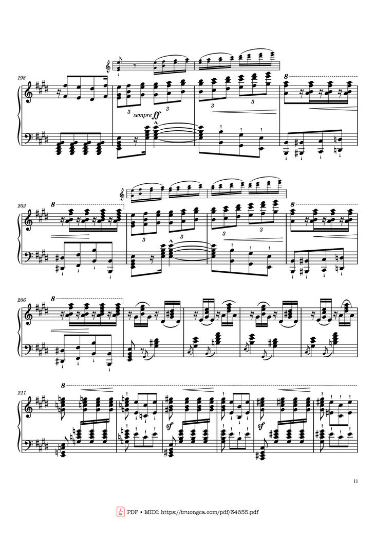 Page 11 of the piano sheet music PDF Piano – William Tell Overture Piano by Gioachino Rossini