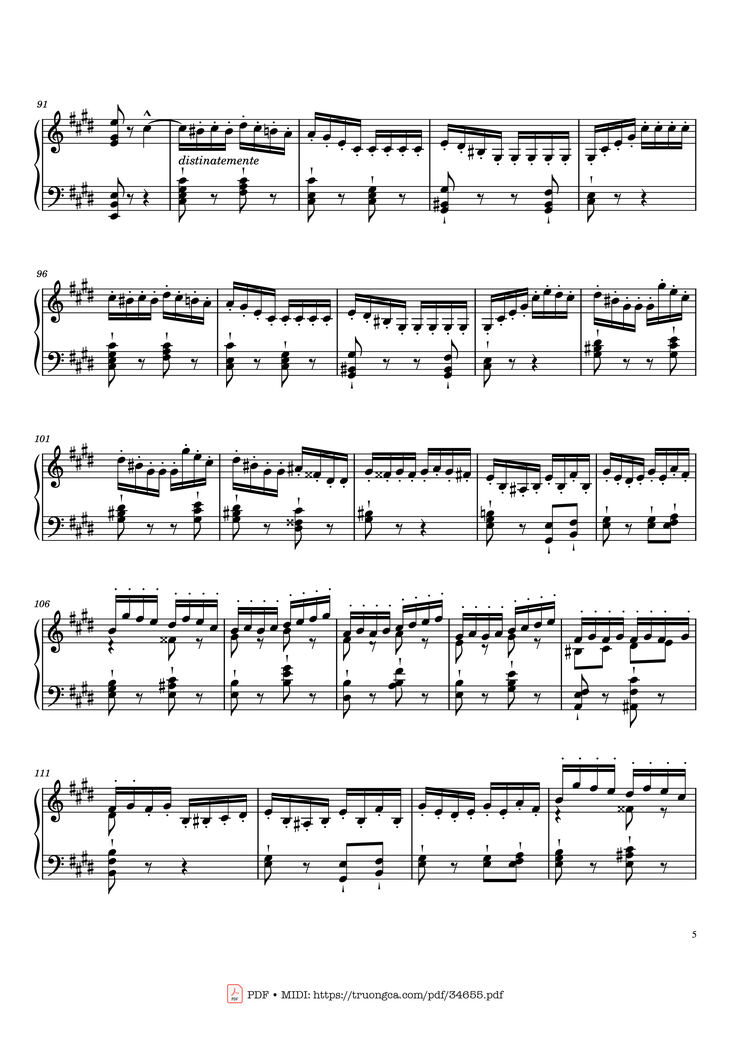 Page 5 of the piano sheet music PDF Piano – William Tell Overture Piano by Gioachino Rossini