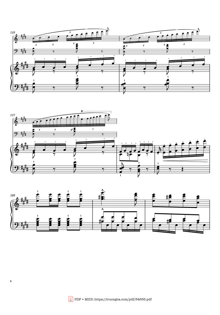 Page 6 of the piano sheet music PDF Piano – William Tell Overture Piano by Gioachino Rossini
