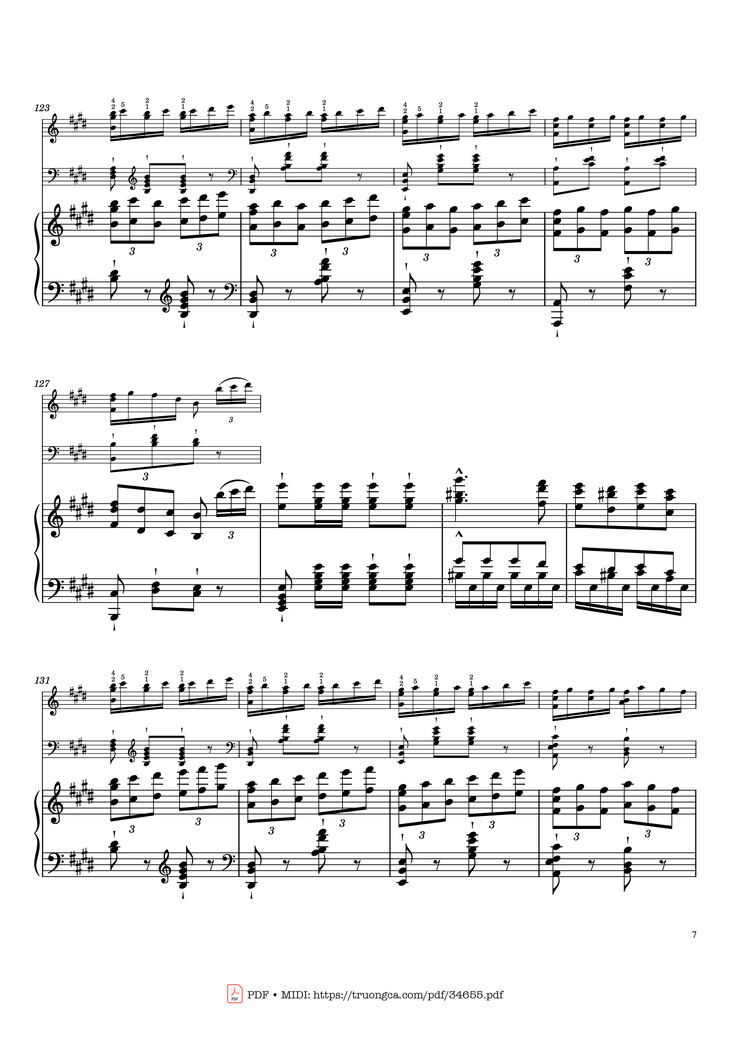 Page 7 of the piano sheet music PDF Piano – William Tell Overture Piano by Gioachino Rossini