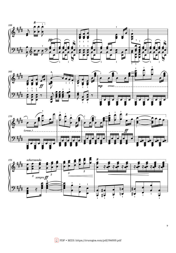 Page 9 of the piano sheet music PDF Piano – William Tell Overture Piano by Gioachino Rossini