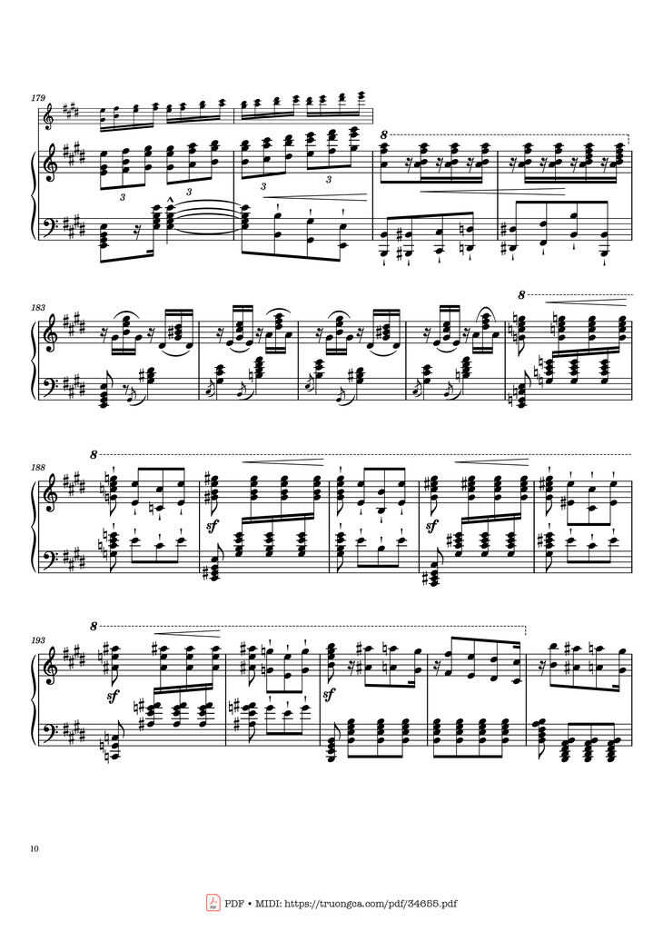 Page 10 of the piano sheet music PDF Piano – William Tell Overture Piano by Gioachino Rossini