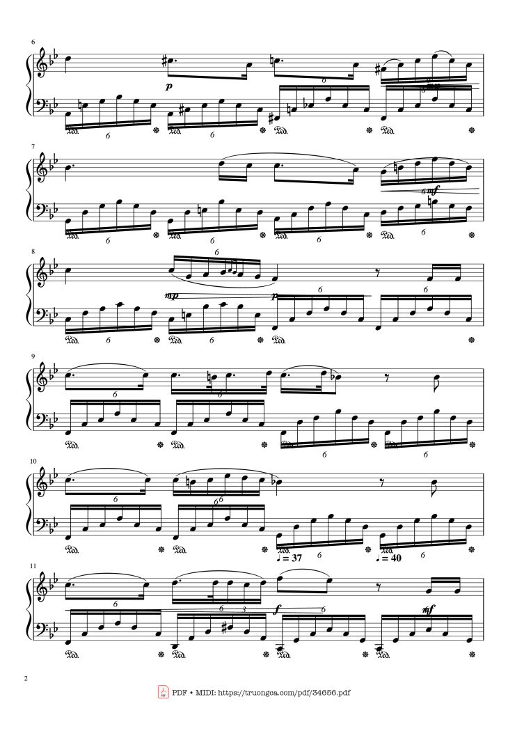 Page 2 of the piano sheet music PDF Piano – Ave Maria - Schubert, Piano by Franz Schubert