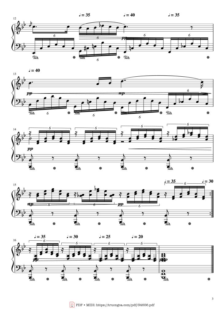 Page 3 of the piano sheet music PDF Piano – Ave Maria - Schubert, Piano by Franz Schubert