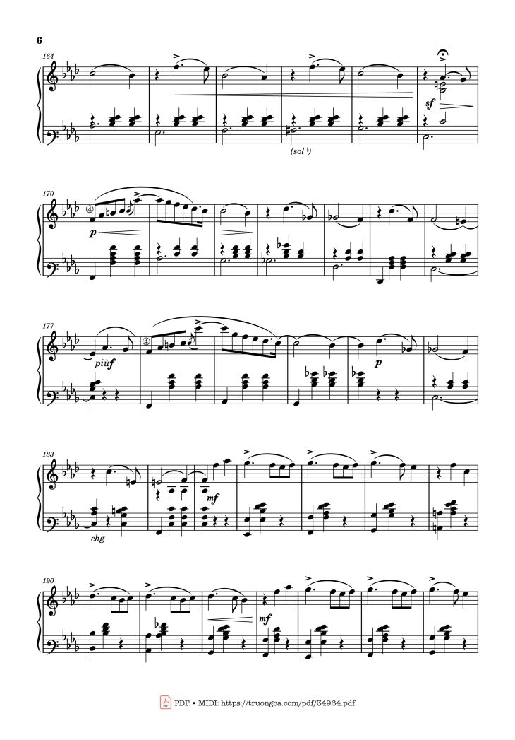 Page 6 of the piano sheet music PDF Piano – Valse Sentimentale Piano, Tchaikovsky by Pyotr Ilyich Tchaikovsky