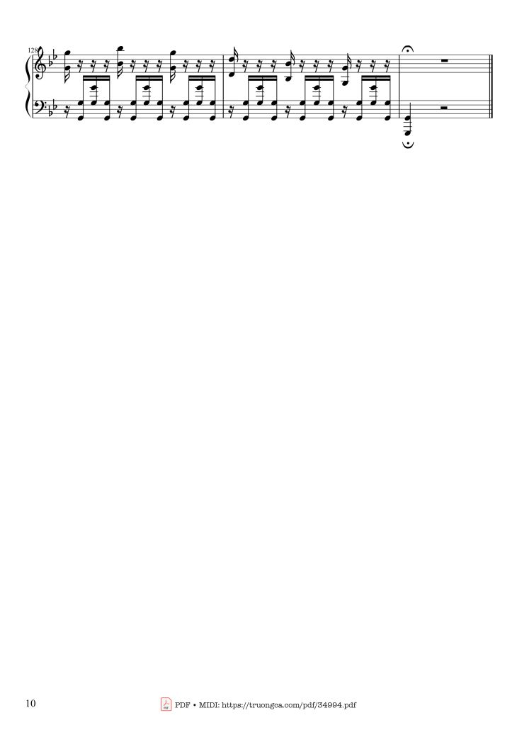 Page 10 of the piano sheet music PDF Piano – Summer - Vivaldi - Presto Piano by Antonio Vivaldi