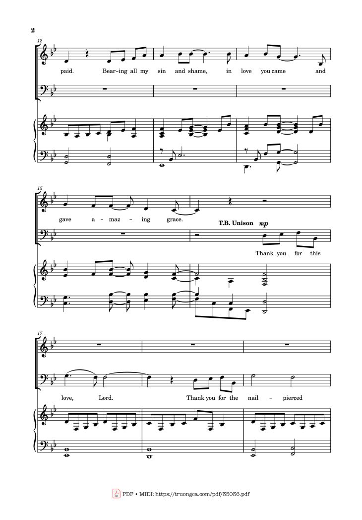 Page 2 of the piano sheet music PDF Piano – Worthy is the Lamb Piano by DARLENE ZSCHECH