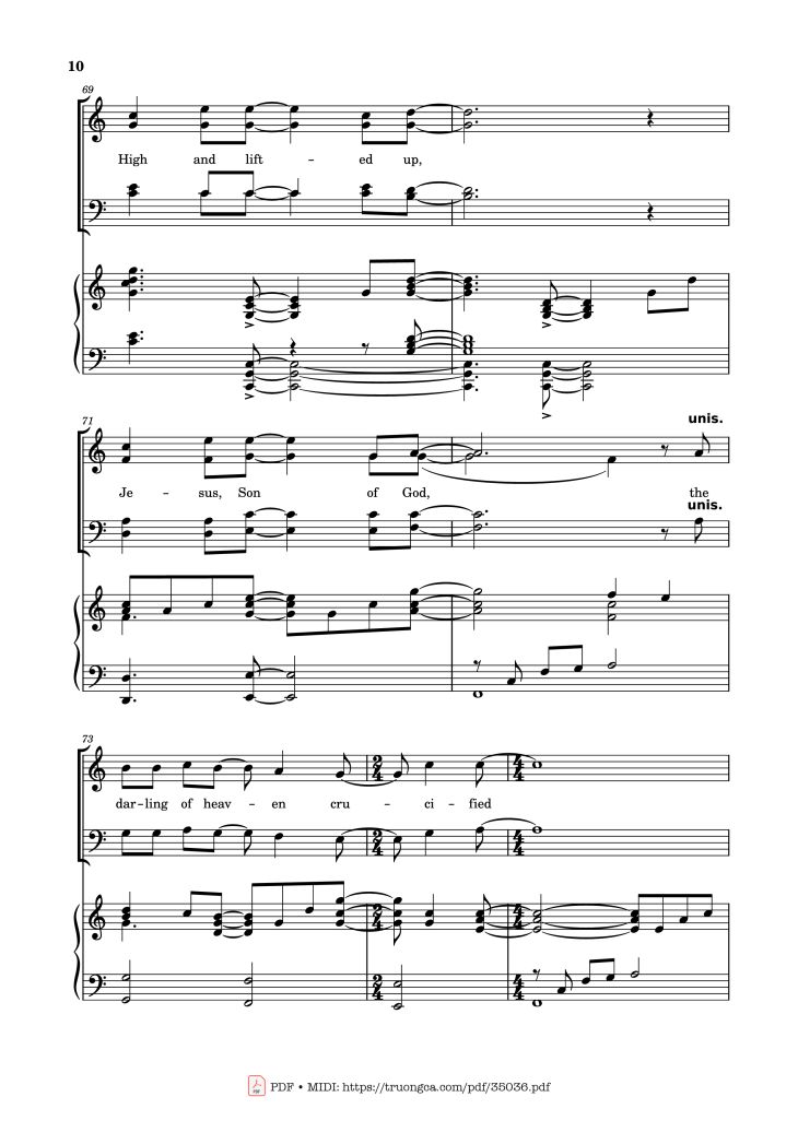 Page 10 of the piano sheet music PDF Piano – Worthy is the Lamb Piano by DARLENE ZSCHECH