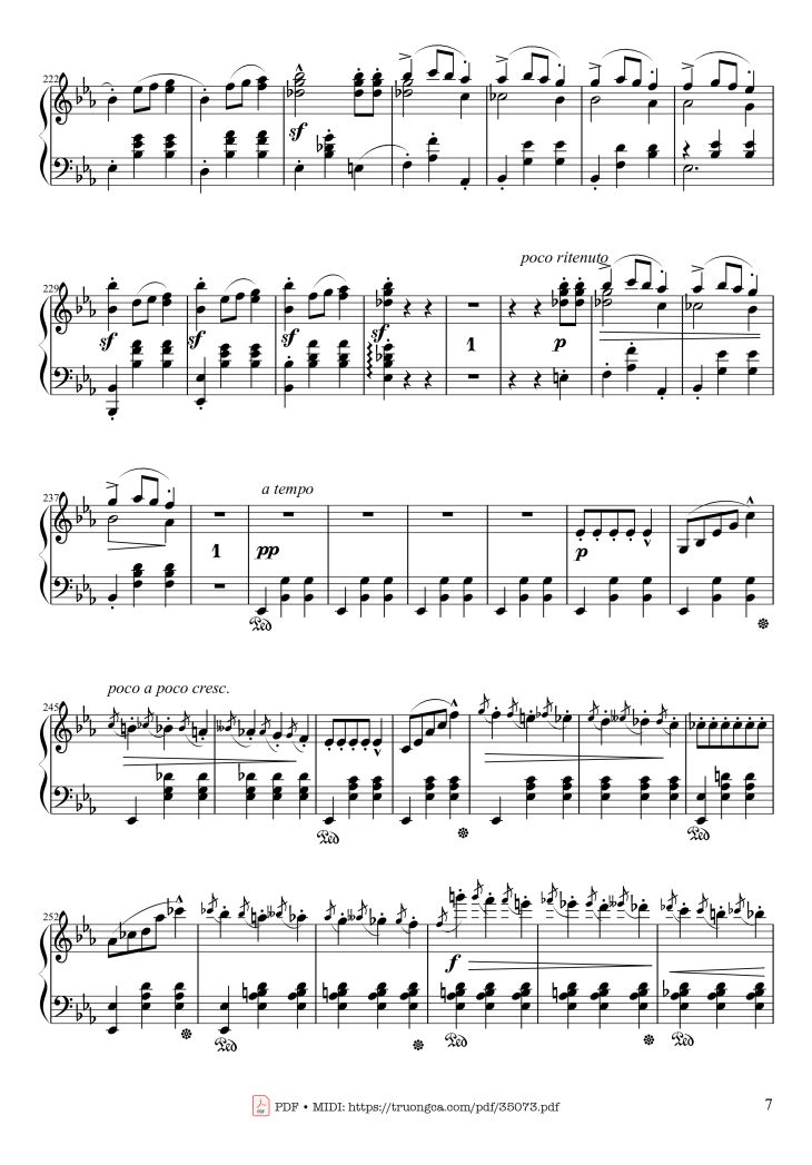 Page 7 of the piano sheet music PDF Piano – Waltz in E♭ Major, Grande Valse brillante Piano by Frédéric François Chopin