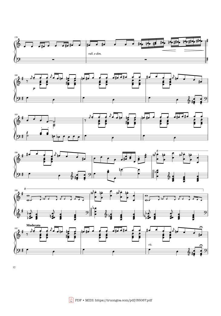 Page 12 of the piano sheet music PDF Piano – Rhapsody in Blue Piano by George Gershwin