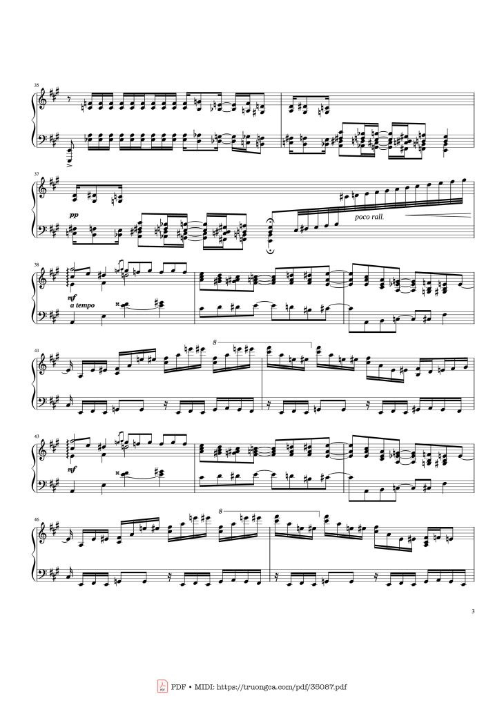 Page 3 of the piano sheet music PDF Piano – Rhapsody in Blue Piano by George Gershwin