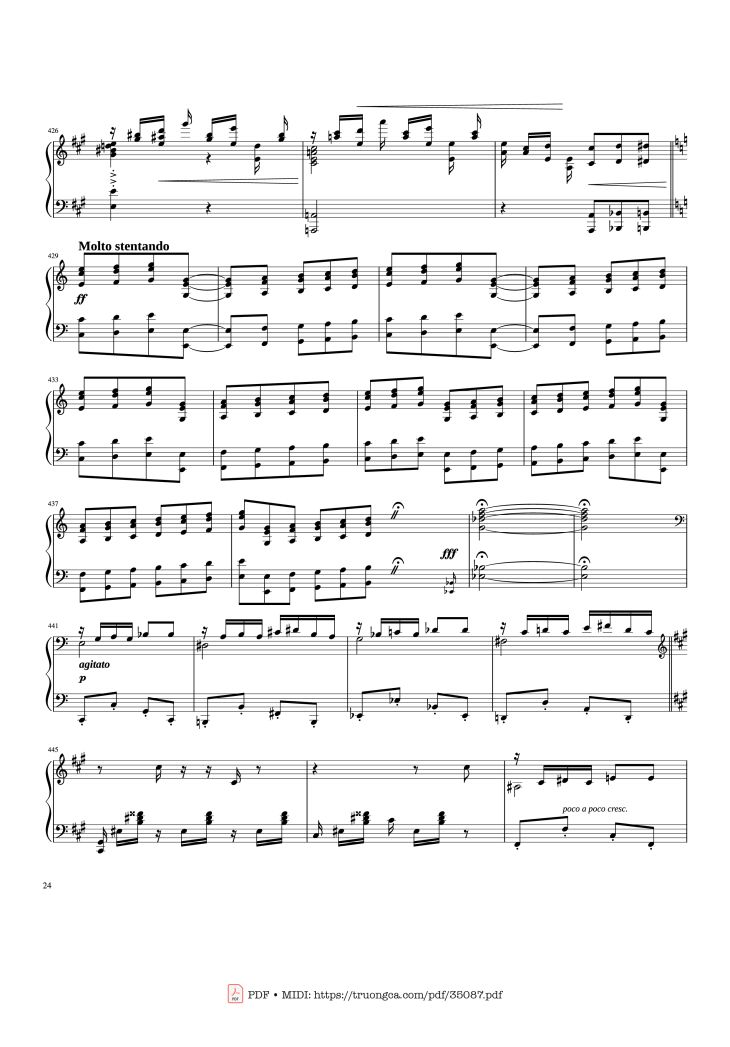 Page 24 of the piano sheet music PDF Piano – Rhapsody in Blue Piano by George Gershwin