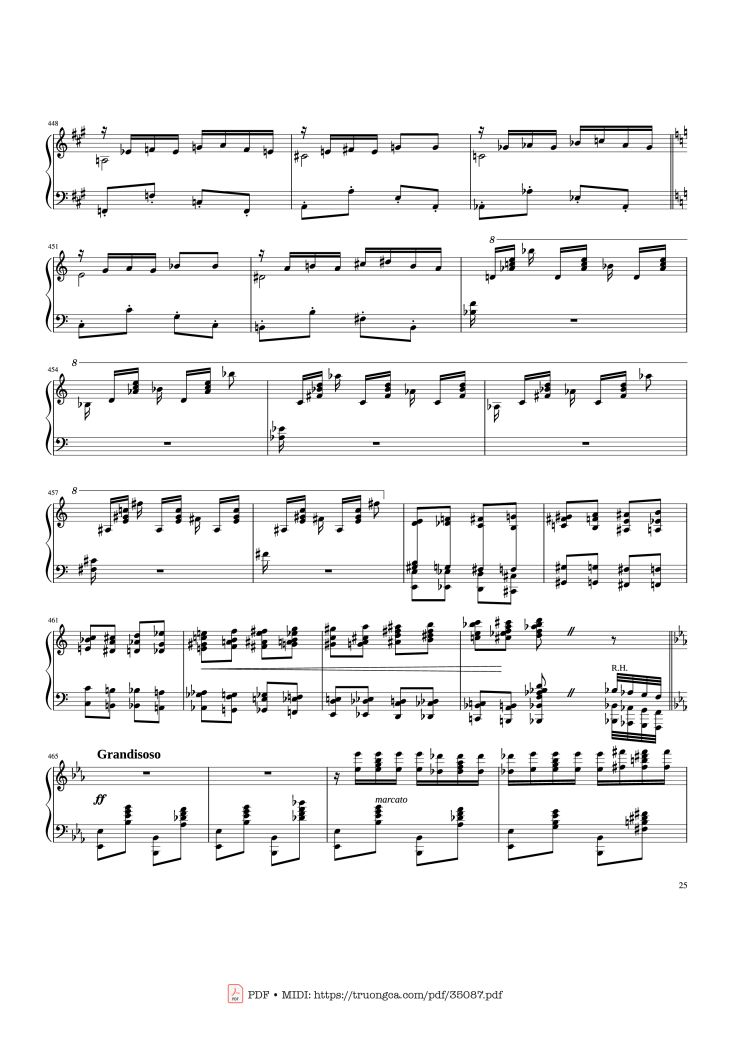 Page 25 of the piano sheet music PDF Piano – Rhapsody in Blue Piano by George Gershwin