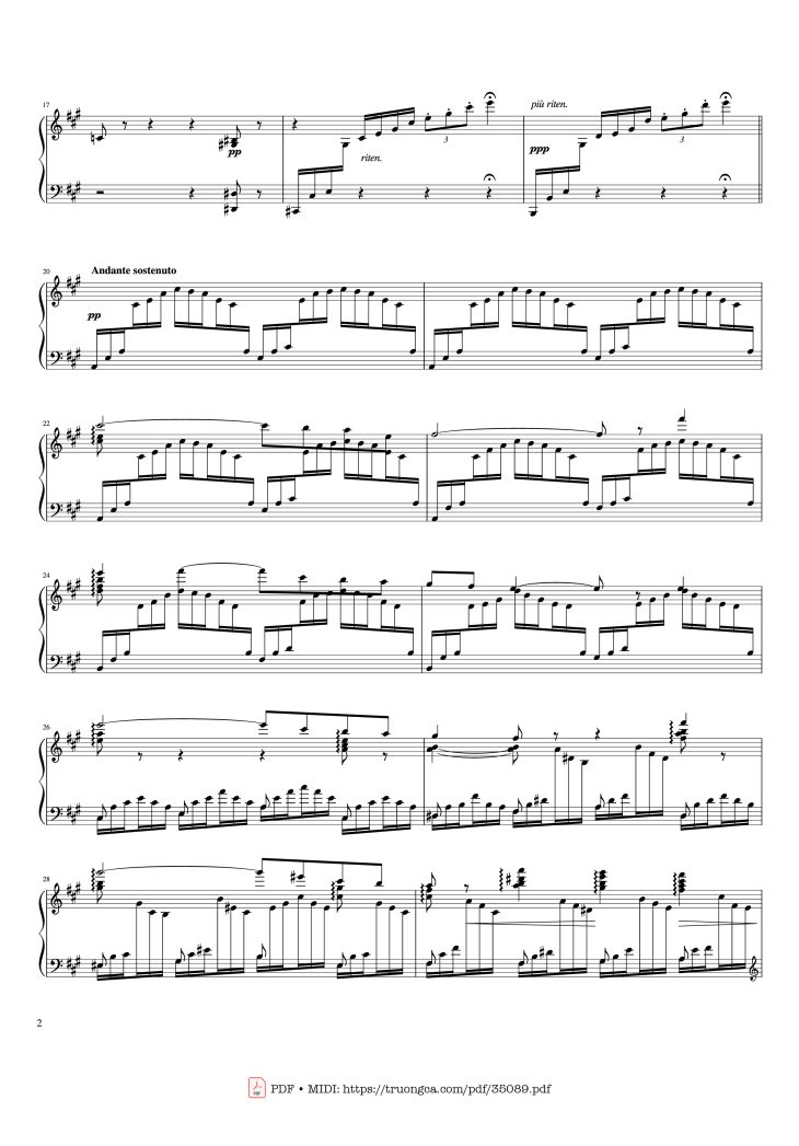 Page 2 of the piano sheet music PDF Piano – Hymne à Sainte Cécile Piano Solo by Franz Liszt
