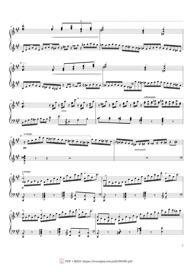 Page 3 of the piano sheet music PDF Piano – Hymne à Sainte Cécile Piano Solo by Franz Liszt